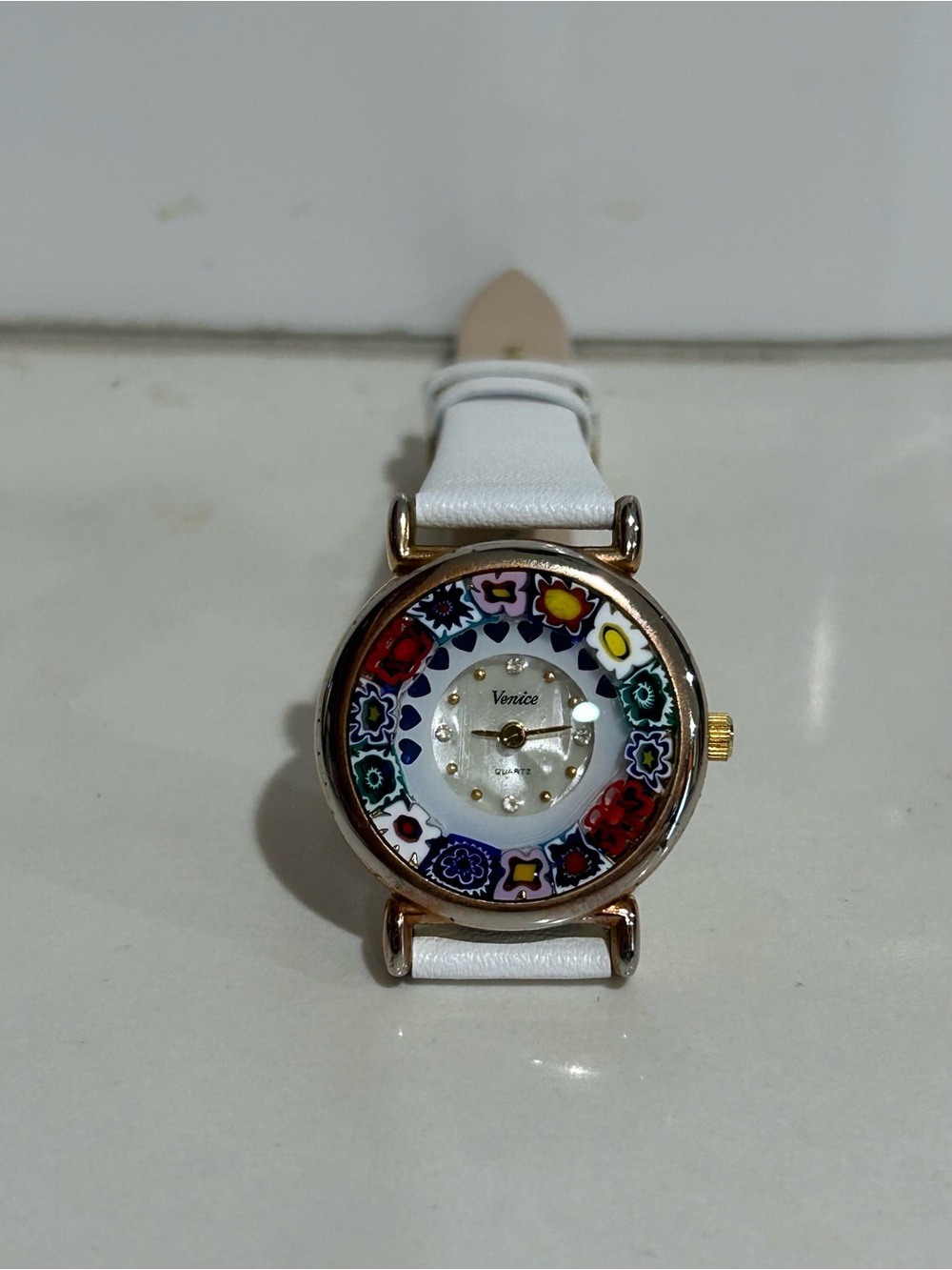 Rare Venice Murano Millefiori Watch - Floating Hearts Move - New Battery & Band